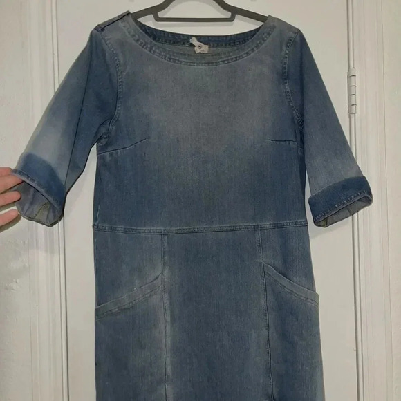 Adriano Goldschmied Denim Cocoon Dress 3/4 Sleeve Sz M - Picture 2 of 6